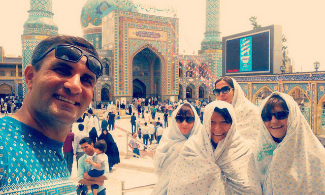 Group of tourists at Emam Reza Shrine
